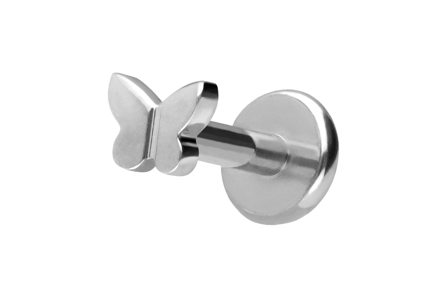 Titan Labret Piercing mit Push Fit SCHMETTERLING